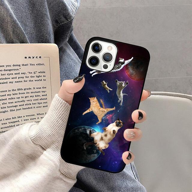 Cats In Space Mobile Phone Cases Cover For iPhone 17 Air 16e 15 14 12 13 11 Pro MAX apple Plus Coque