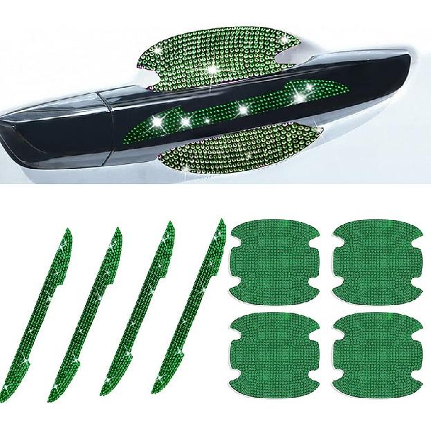 8Pcs Bling Rhinestone Car Door Handle Stickers Protector, Trim Auto Door Entry Guard Bling Stickers Car Accessories For Women And Men, Universal Car