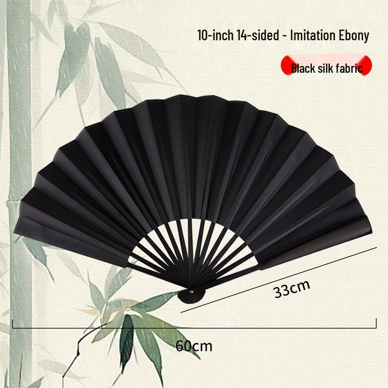 Silk Folding Fan: 8"-10" Waterproof, Tear-resistant, Calligraphy-Ready, Traditional Style