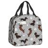 Dachshund Thermal Insulated Lunch Bag Women Badger Sausage the Wiener Dog Lunch Tote for Outdoor Camping Travel Storage Food Box