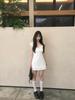 French Ruffle Edge Small Flying Sleeves White Suspender Dress Women's Summer Temperament Thin First Love Small White Dress
