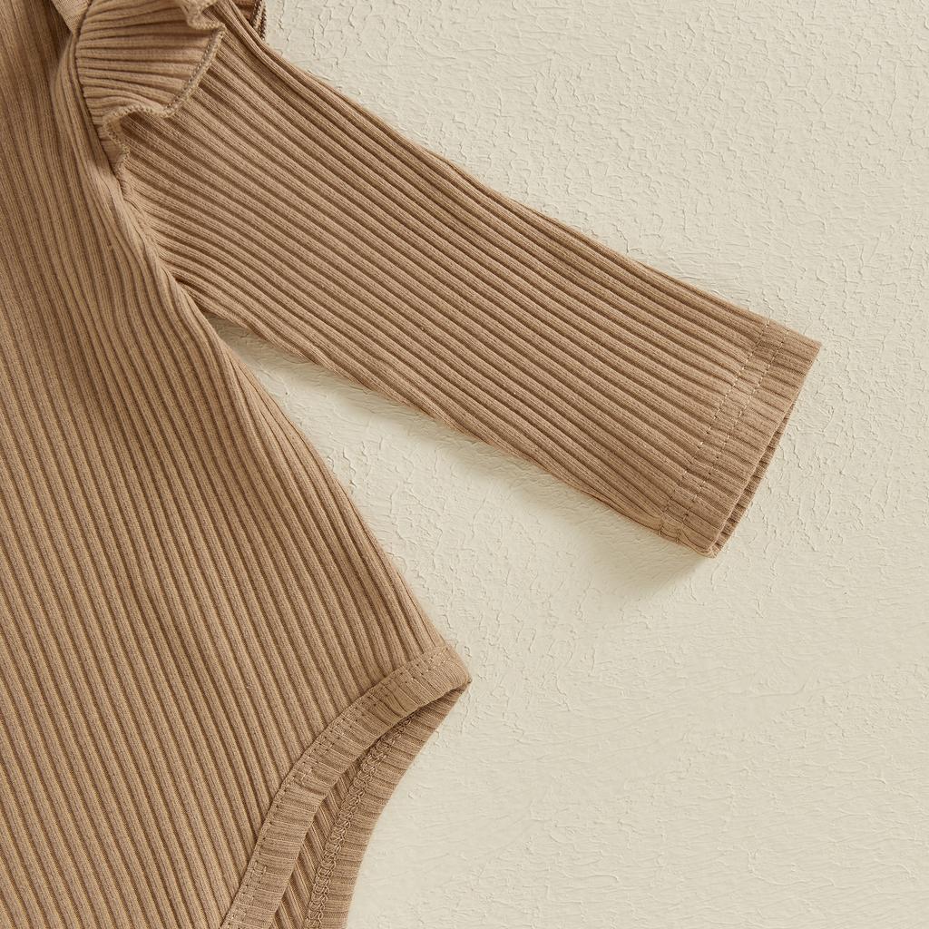 Baby Girls Spring Outfits Short Sleeve Ribbed Romper + Suspender Skirt + Headband Set Newborn 3 Piece Clothes