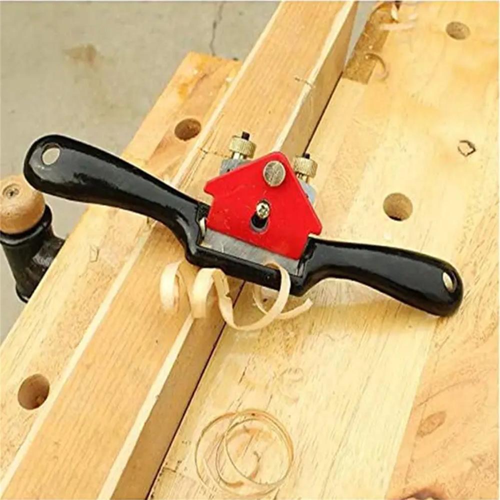 Adjustable manual woodworking plane, woodworking trimming tool chisel with sharp cutting edge, carpenter hand tool accessory.