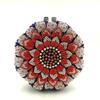 Gold/Yellow Sunflower Clutch Crystal Round Evening Bags Women Wedding Purse Bridal Bags Party Dazzling Diamond Handbags Minaudie