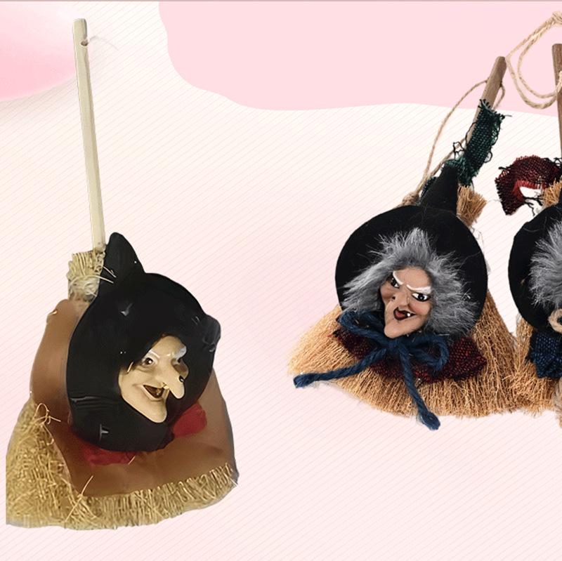 Handmade Mini Broom Halloween Party Decoration for Dollhouse Scenes