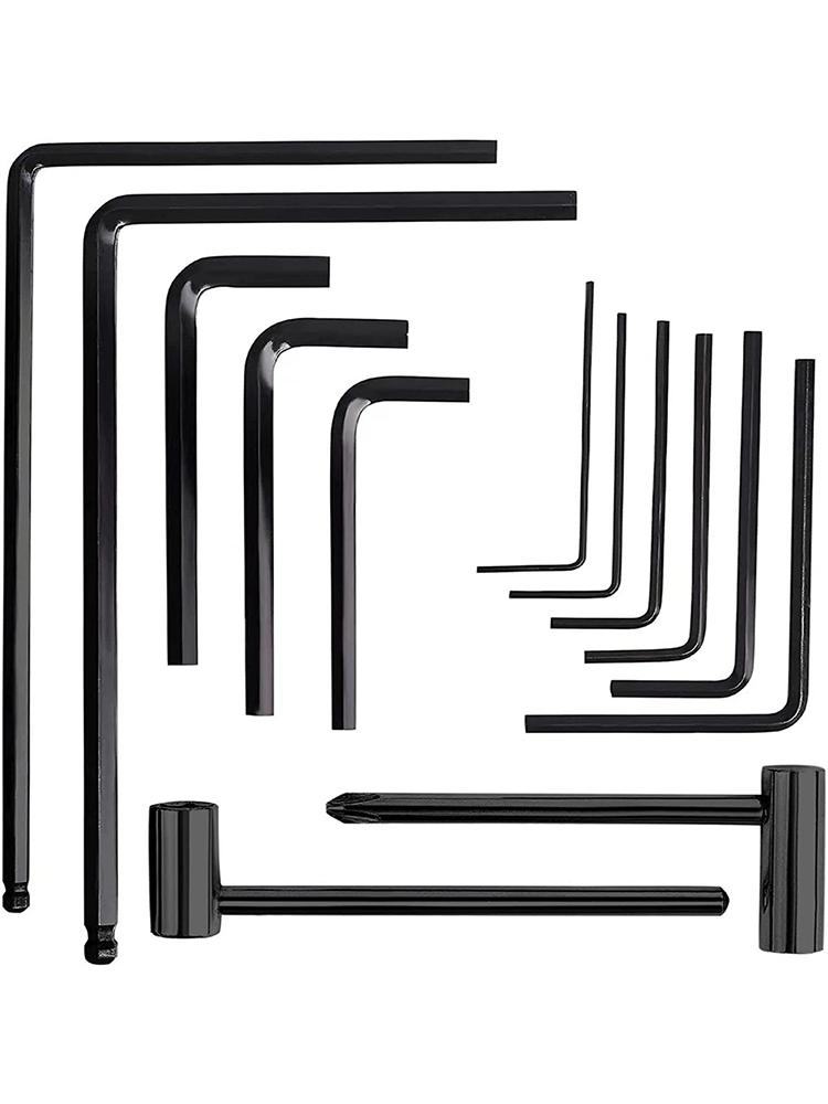 13Pcs Guitar Allen Wrench Set 4mm 5mm Ball End Truss Rod Wrench 7mm 8mm Truss Rod Hex Box Wrenches for Guitar Neck Bridge Screw