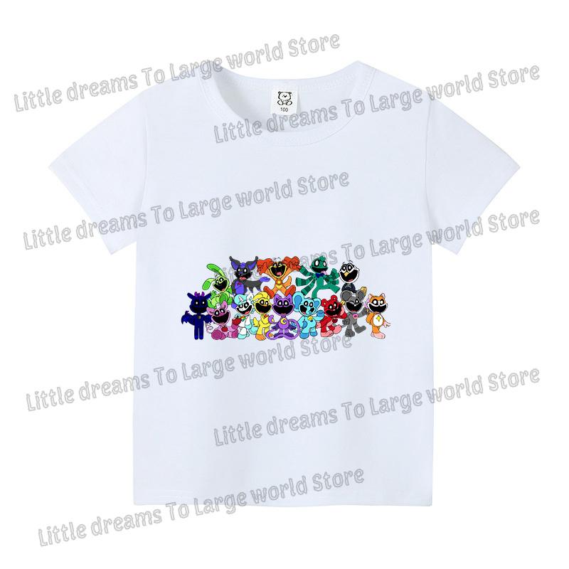 Smilings Critters Tshirt for Girls Boys Cartoon Tee Summer Anime Printed Tops Short Sleeve Tshirts Children Breathable Clothes
