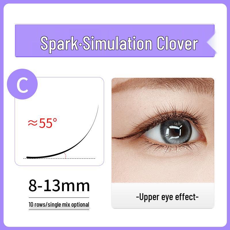 Sparkle Clover Fluffy Lash Extensions: Alternating Bloom, Super Soft, No Clump