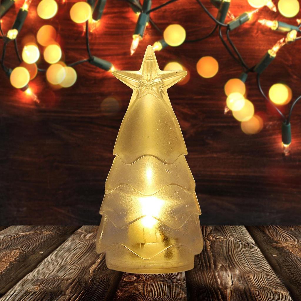 Christmas Tree Flameless Candle LED Flickering Light Candle, Desk Ornament for Decoration,