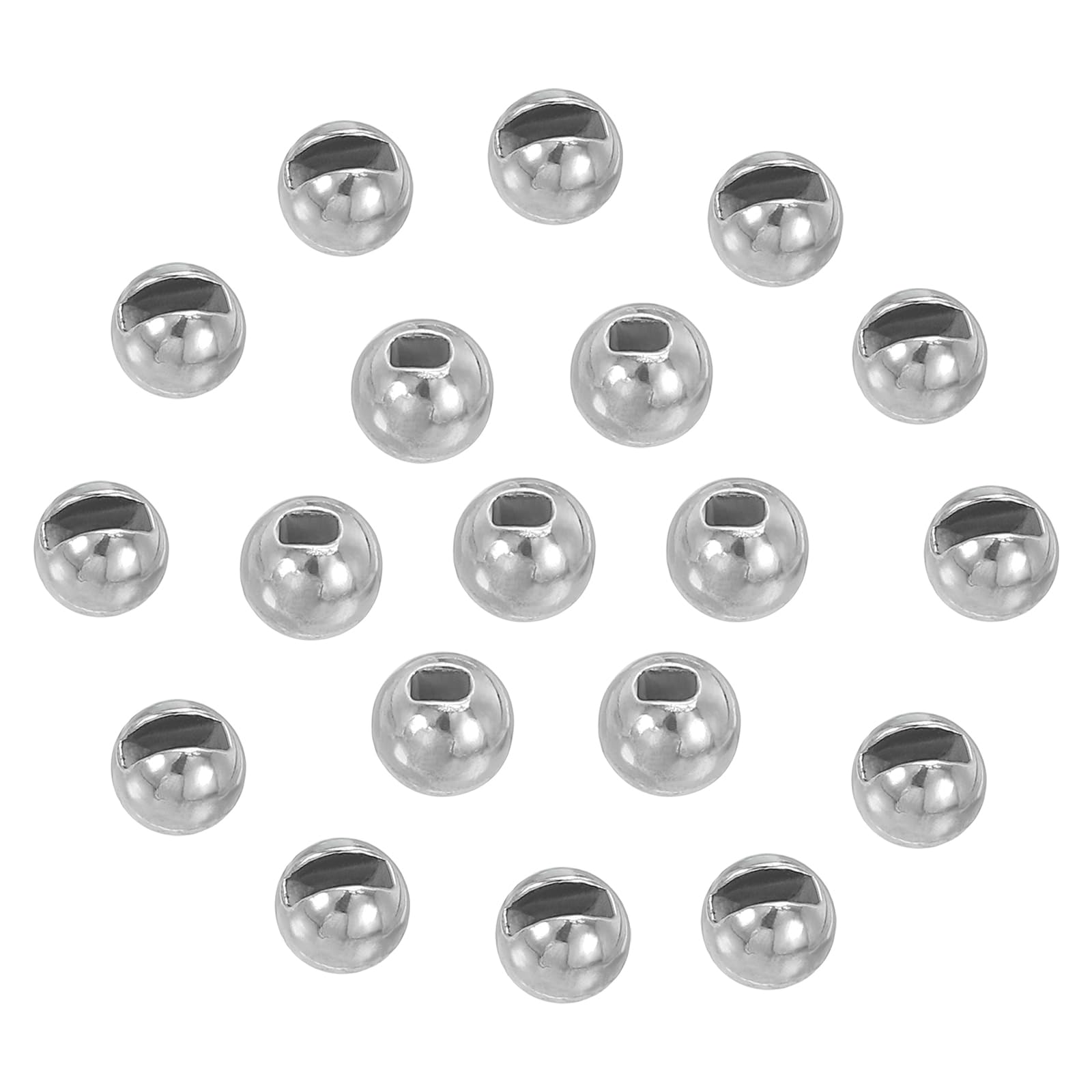 

PATIKIL 50 шт. Вольфрамовые прорезные бусины для мух Круглые бусины Головки-шарики для джиг-крючков Рыбалка на муху Темно-серебристый 6,4 мм Вязание, Вязание,