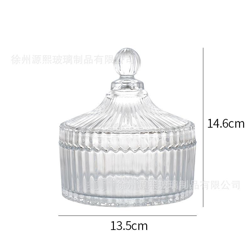 Transparent Glass Jar Yurt Food Roman Jar with Lid Handmade DIY Candle Holder Candy Storage Jars Home Decor Bottles Jars Boxes