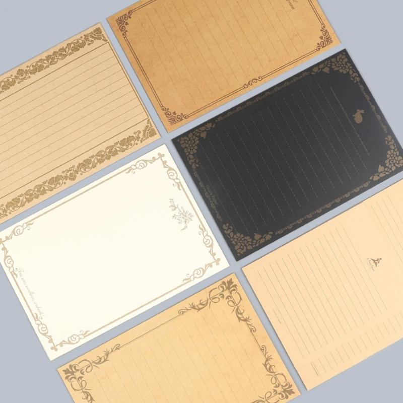 8 Sheets Vintage Kraft Stationary Paper A5 Lined Stationery Writing Letter Paper Set for Personalized Letter Poem