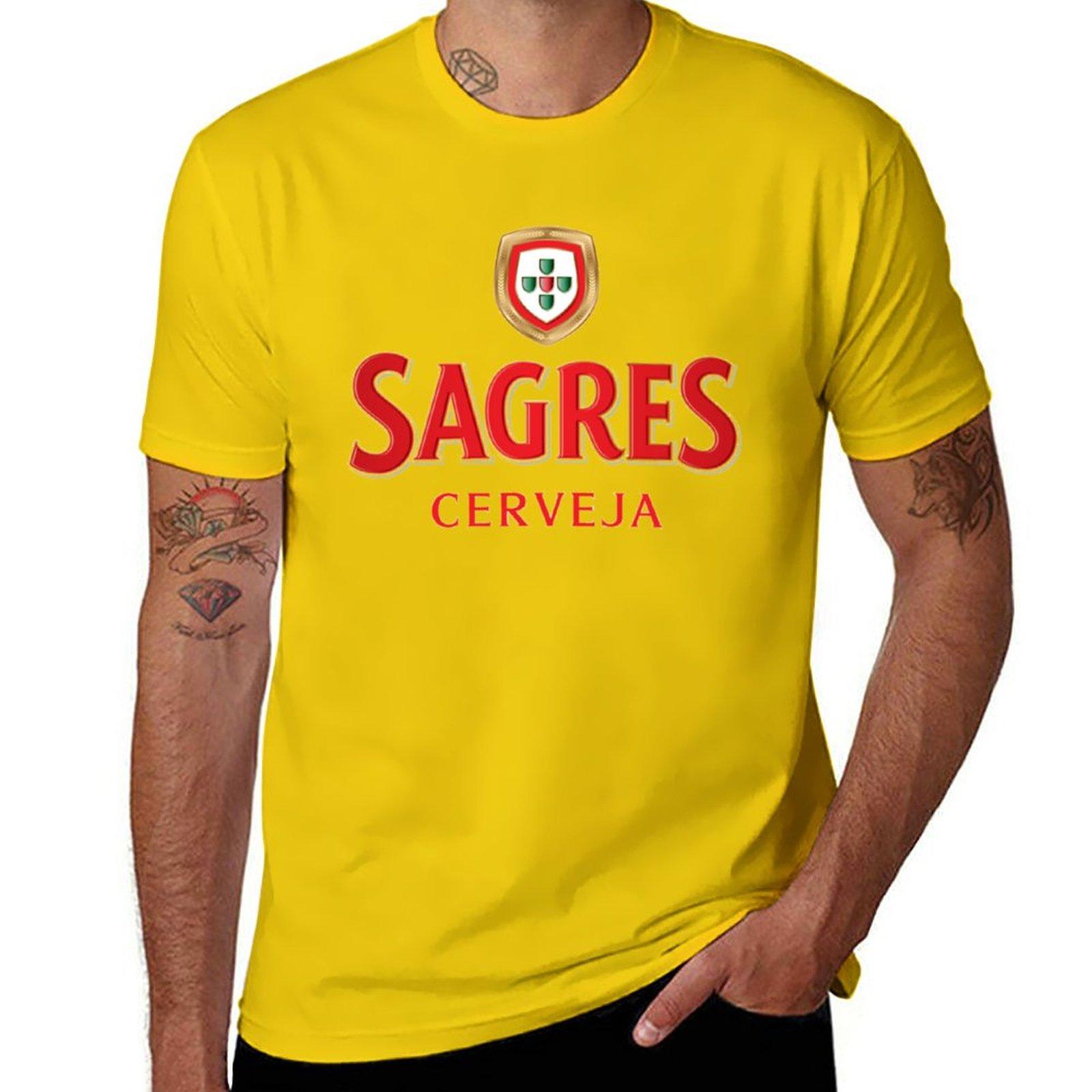 

New Sagres Beer TShirt black t shirt quick drying tshirt black tshirts for men S