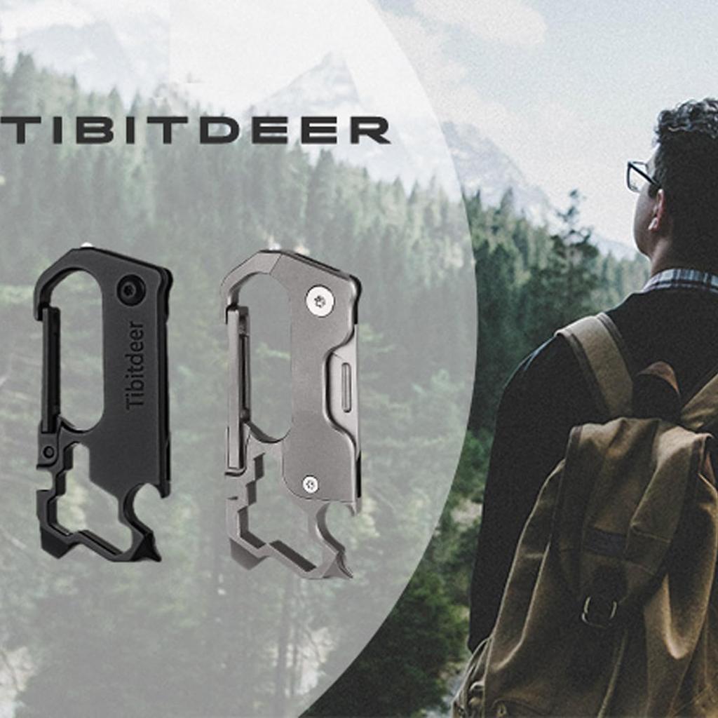 Tibitdeer Titanium Metal Keychain with Carabiner and Bottle Stylish and and Durable for Home and Outdoor Perfect as a Gift for Men and Women Opener,