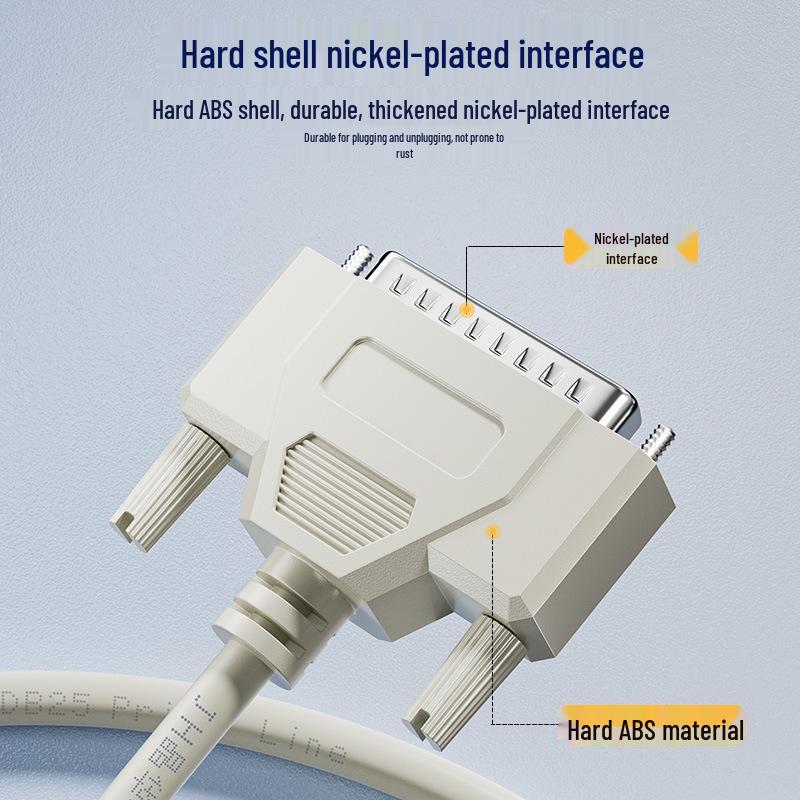 Jinghua 1.5m DB25 Male/Female Serial Parallel Port Printer Cable for Cash Register Scanner