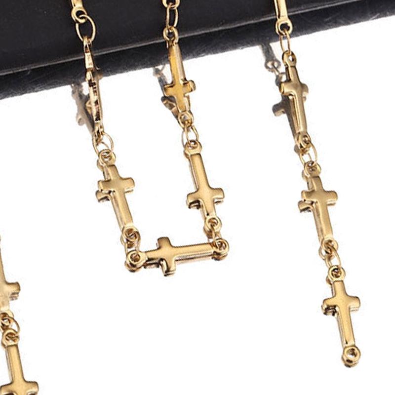 1meter Stainless Steel Chunky Crucifix Chains for Diy Statement Chain Gold Necklace Bracelet Chains Jewelry Making Supp