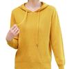 Twill Pullover Sweater Women's 2025 Fashion Casual Loose Solid Color Front Shoulder Hooded Sweater Knitted Spring Girl