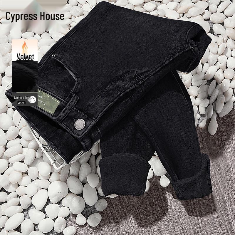 

Женские выстиранные термоджинсы скинни с высокой посадкой M