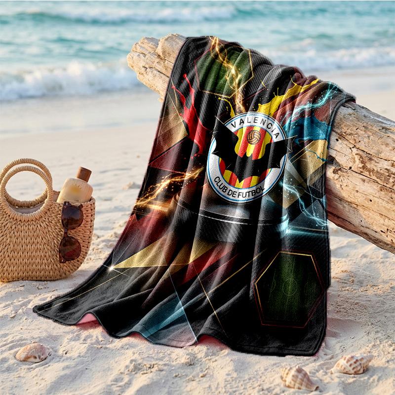 Valencia FC Druck Mikrofaser Strandtuch Schnelltrocknend Saugfähig Großes Handtuch für Strand Schwimmen Reisen