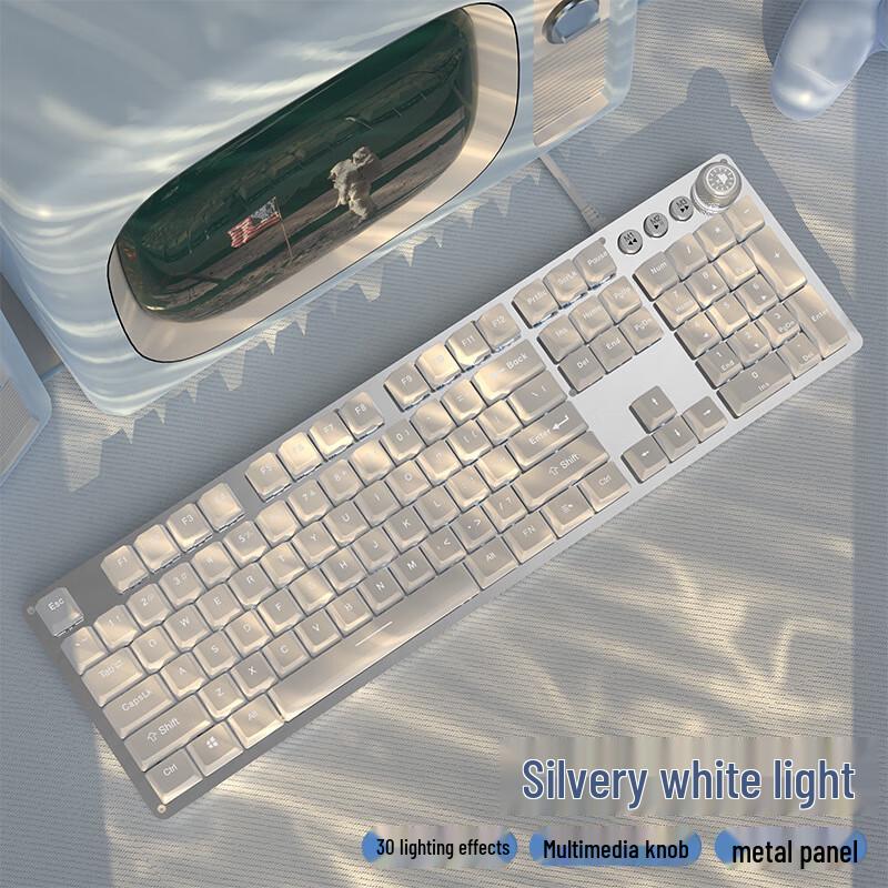 

Qisha TK930 White Blue Wired Gaming Mechanical Keyboard