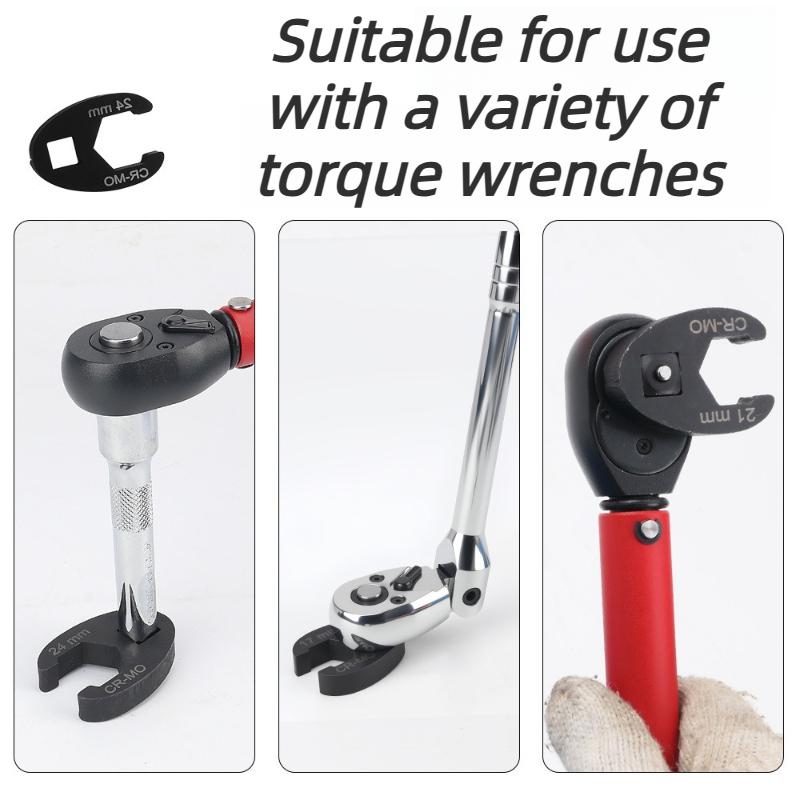 15Pcs Crowfoot Wrench Set for 8-24mm Trumpet Nuts, Suitable for 3/8" and 1/2" Drive Ratchet Extensioners, for Nut Removal