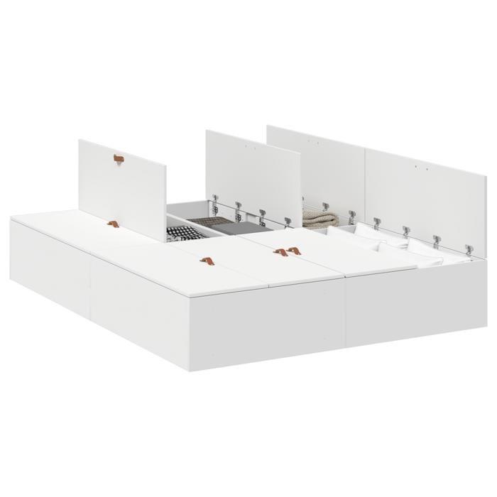 Cadre de lit de rangement vidaXL Blanc 150x200 cm 3335381