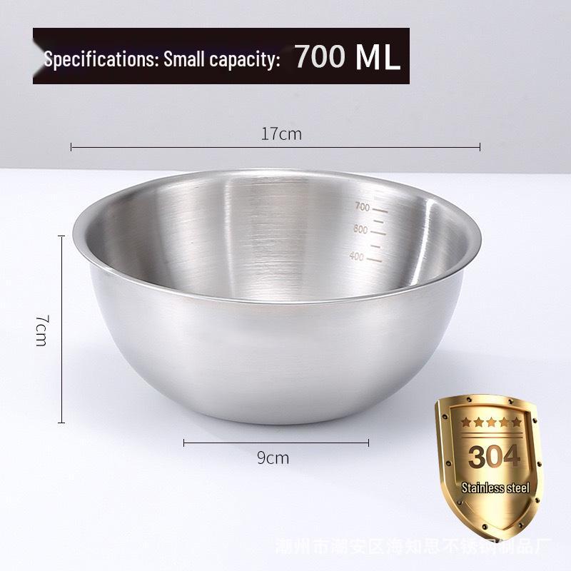 304 Edelstahl Rührschüssel im japanischen Stil mit Skala für Salat, Eierschlagen, Backen und Teigmischen - Goldfarbenes Finish