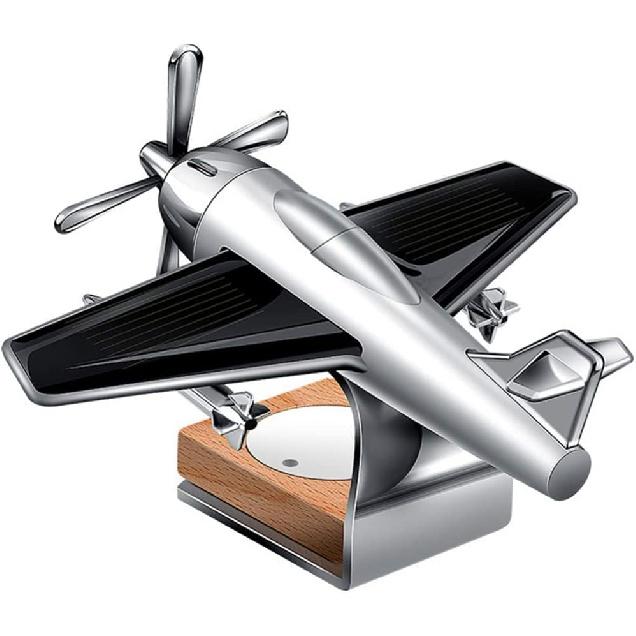 Solar Cessna Aircraft With Fragrance Car Air Fresheners Ornaments Solar Energy Rotate Aromatherapy Decor for Car Office