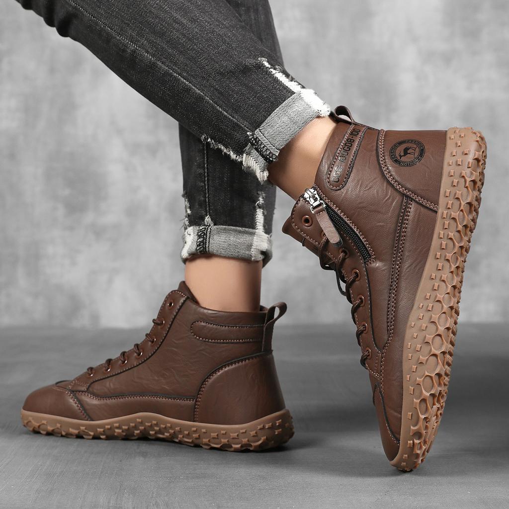 TUINANLE Herren-Knöchelboots für draußen Minimalistische Wanderschuhe Weite Zehenpartie Barfußschuhe Paar-Geh-Sneaker