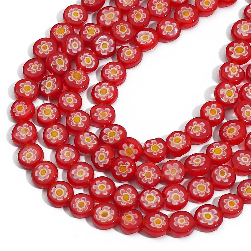 

45шт хрустальные бусины тысяча цветов плоские круглые бусины для изготовления ювелирных изделий DIY браслет ожерелье красный