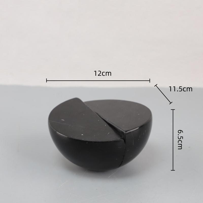 Geometrische Marmorskulptur Schwarz-Weiß-Marmor-Spleißung Geometrischer Block Halbkreis Dekorationsfiguren Heimdekoration