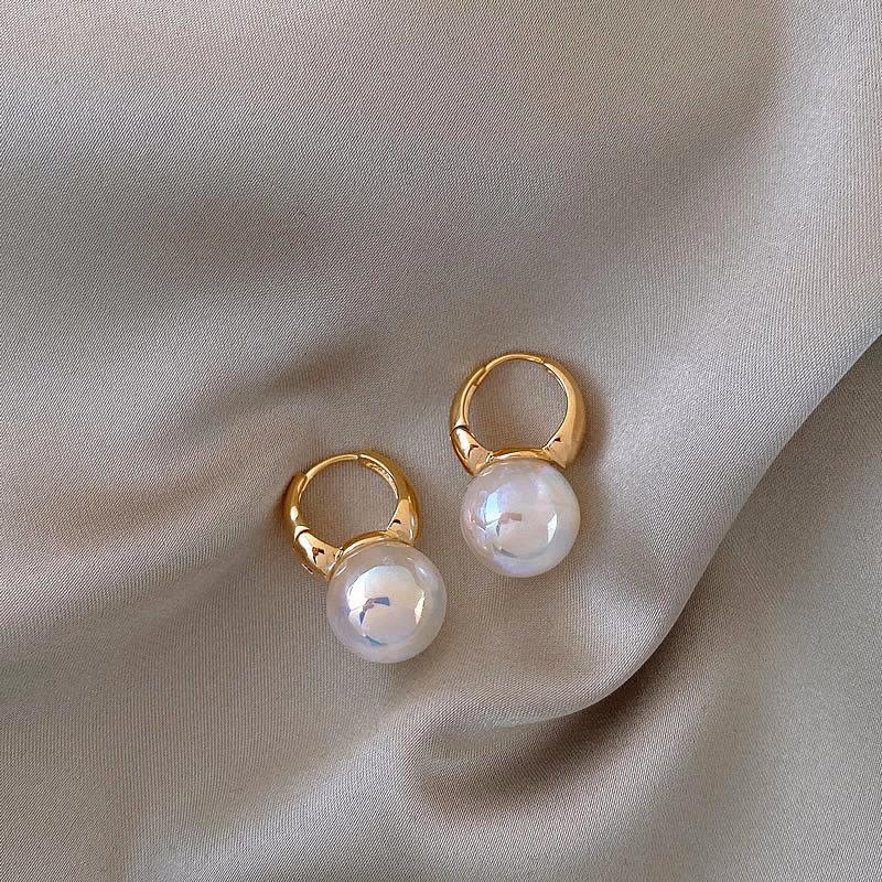 Shine Simulation Mermaid Pearl Hoops Earrings Exquisite Women Wedding Jewelry Earring Gift