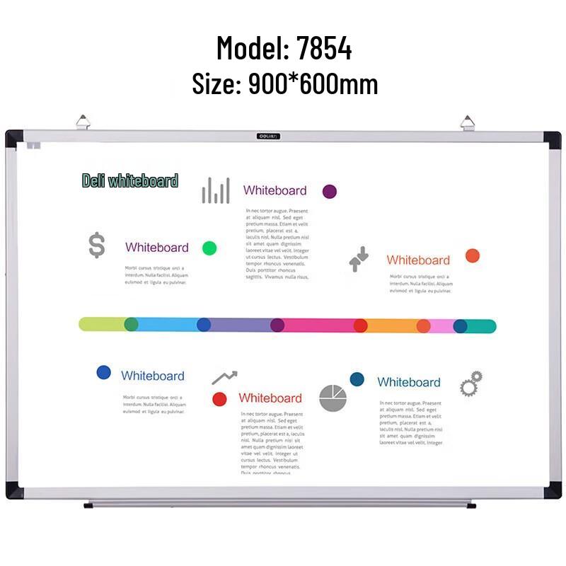 Deli Magnetic Tempered Glass Whiteboard with H-Stand