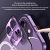 Aluminiumrahmen für kabelloses Laden, Aluminiumrahmen, magnetische Hülle für iPhone 15, 14, 13, 12 Pro Max, Objektivglas, schützende HD-transparente Rückwandplatine
