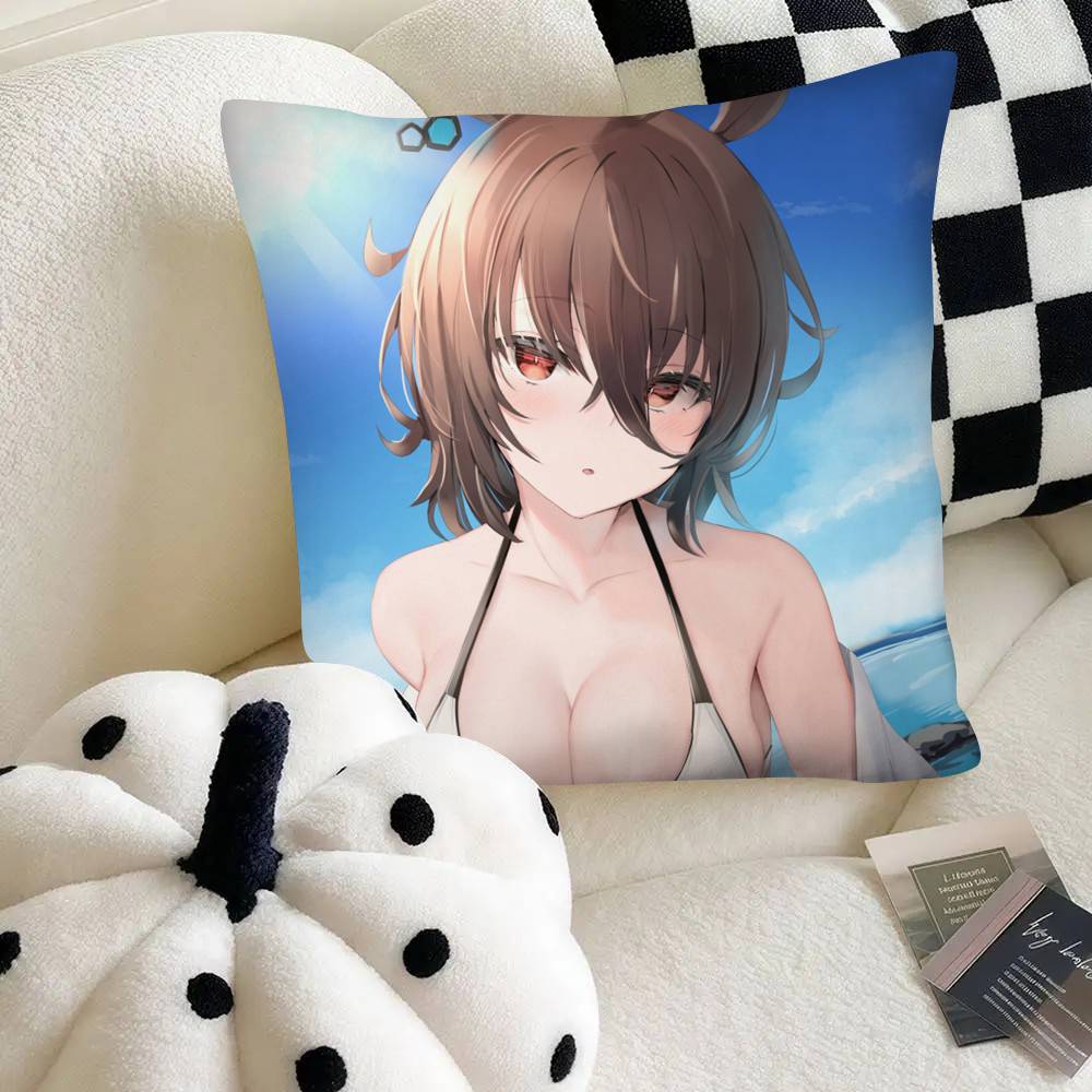 Агнес Тахион Горячее Аниме Умамусуме Наволочка для Подушки Квадратная Подушка Спальня Диван Досуг Комфортная Подушка Автомобиль Дом Украшение 16x16Inch
