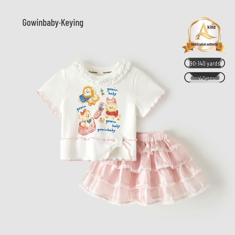 GOWINBABY Girls  Sweet Summer Cake Dress Two-Piece Set 90