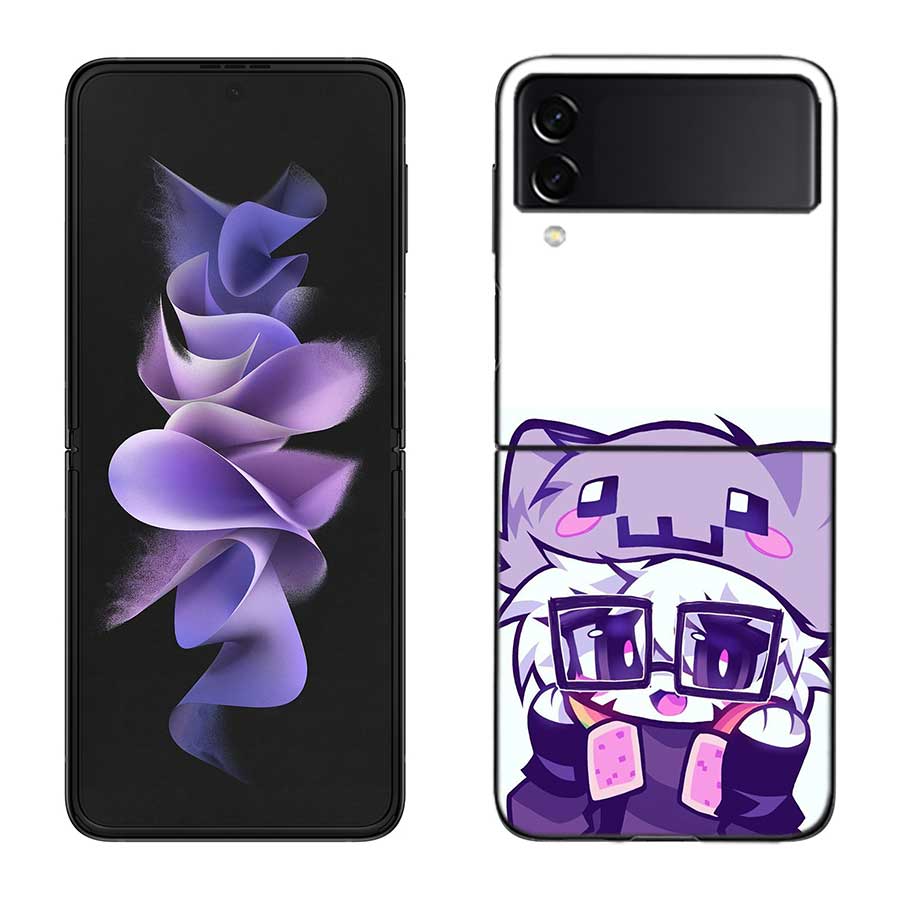 Boykisser Phone Case For Samsung Z Flip 7 6 5G Galaxy Z Flip 5 4 3 Black Hard Cell Cover Luxury PC Shell Coque
