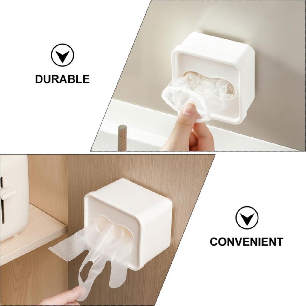 1/2 Pezzi Scatola Porta Guanti Monouso da Parete Contenitore Quadrato per Sacchetti della Spazzatura Pellicola Alimentare Maschere Organizer da Cucina