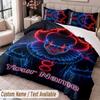 Custom Name Text 3Pcs Bedding Set IT Pennywise Duvet Cover And Two Pillowcases