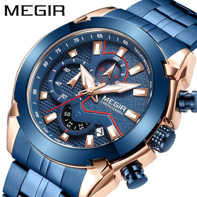 Men'S Watch, Large Dial Chronograph Calendar, Luminous Waterproof Steel Belt Men'S Watch 2065
