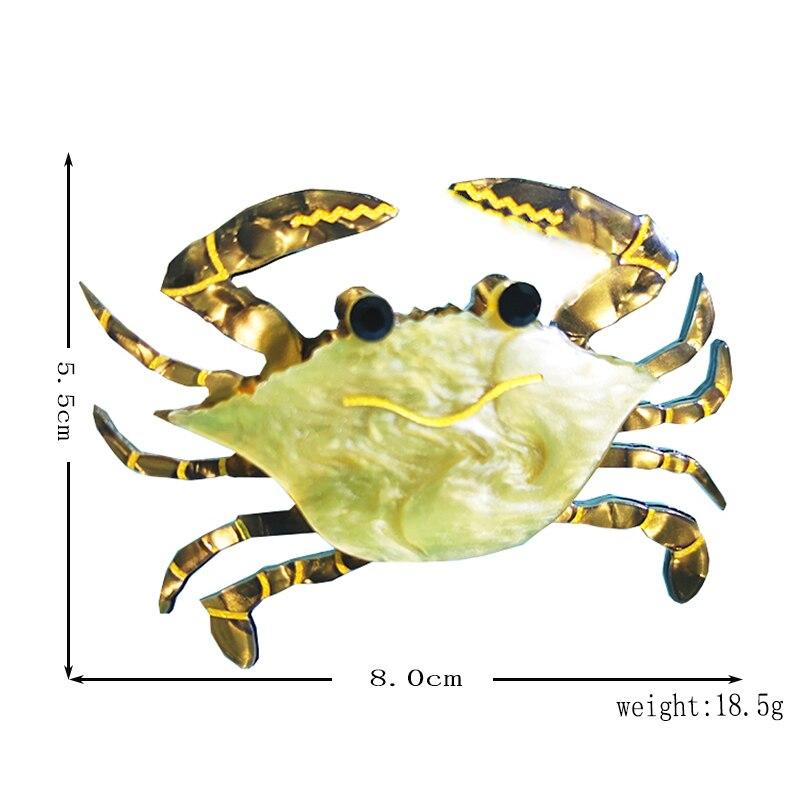 Blucome Neue Acryl-Tier-Brosche, niedliche Krabben-Brosche für Damen und Herren, Anzug, Schal, Mütze, Anstecknadeln