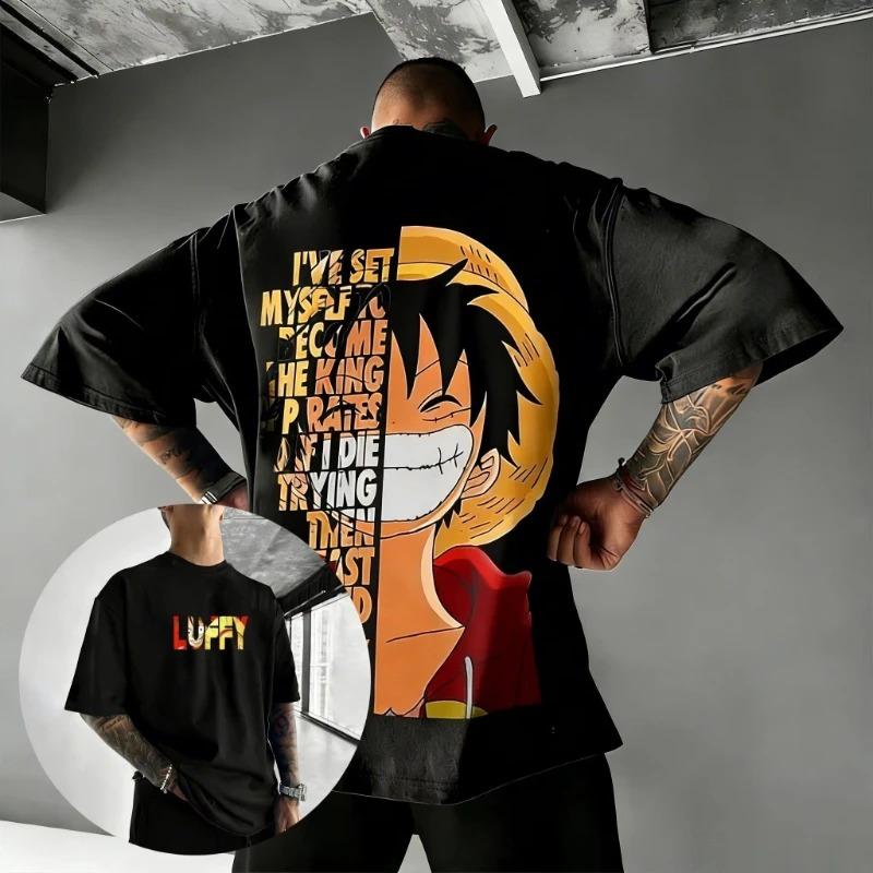 2026 New One Piece Anime Luffy TShirt Men Women Summer Y2K Casual Short Sleeve Monkey D Luffy Graphic Tee Streetwear