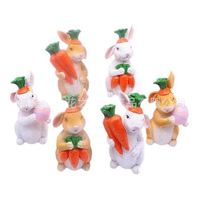 Cross-border Easter Bunny Resin Ornament: Small Bonsai Decoration & Animal Model