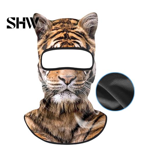 Cycling Face Mask 3D Animal with Ears, Breathable Ice Silk Balaclava for Moisture Wicking Spring Summer, Quick Drying UV Protection Full Cover