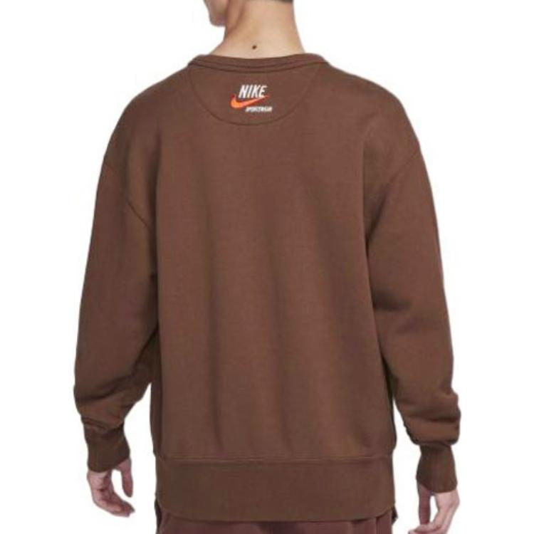 Nike Sweatshirts Men's Brown Crew Neck Moderate Regular DX0026-259