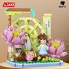 Nanci Assembling Building Blocks Wintersweet Pavilion Anime Cartoon Kawaii Model Collectible Ornament Children Holiday Gift