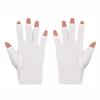 STORE 2508 Nails UV Shield Glove Anti UV Glove for Gel Manicures with UV/LED Nail Lamps One Pair White