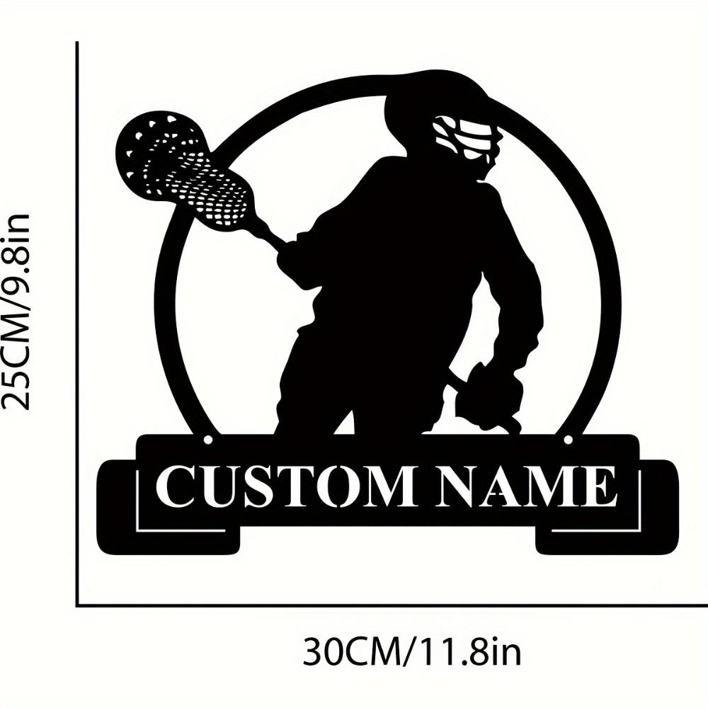 Personalized Lacrosse Player Metal Sign Custom Name Wall Art Vintage Home Decor