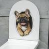 Cute French Bulldog 3D Illusion Toilet Wall Sticker Self-Adhesive Removable Bathroom Funny Home Decor Art