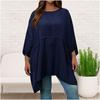 Women's Fashion Plus Size Loose,Fit Round Neck T,Shirt Color Top